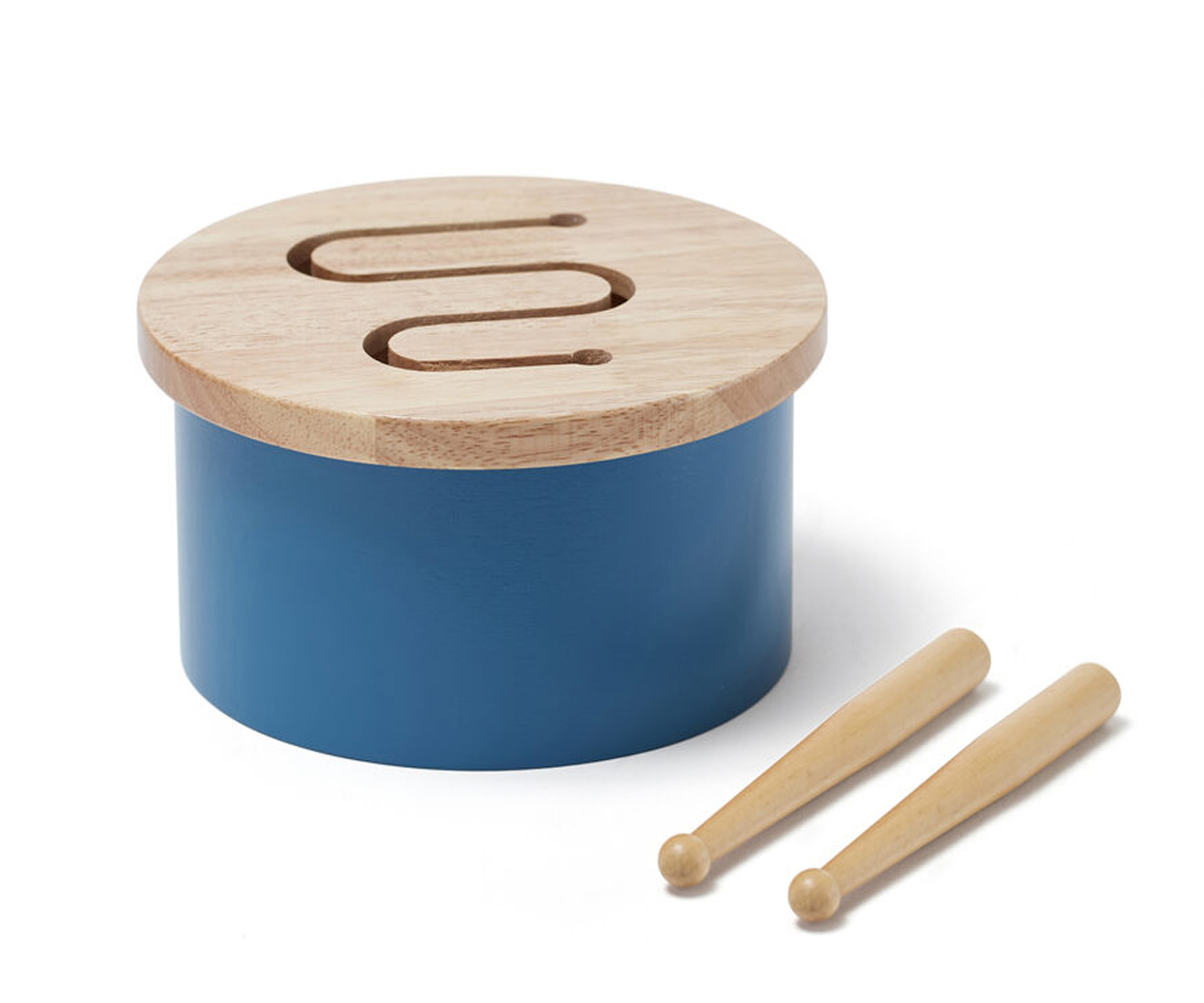 Kids Concept Kids Concept Mini Wooden Toy Drum - Blue