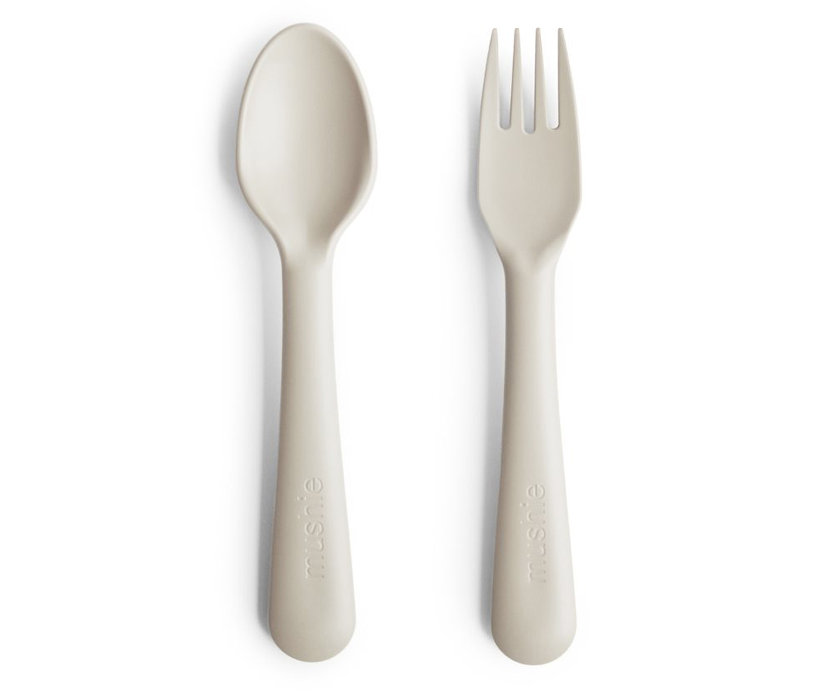 Mushie - Ivory Cutlery Set